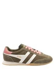 Gola Green Printer Suede Trainers - Image 1 of 4