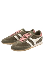 Gola Green Printer Suede Trainers - Image 2 of 4