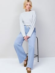 Ro&Zo Blue Cord Drawstring Waist Trousers - Image 2 of 6