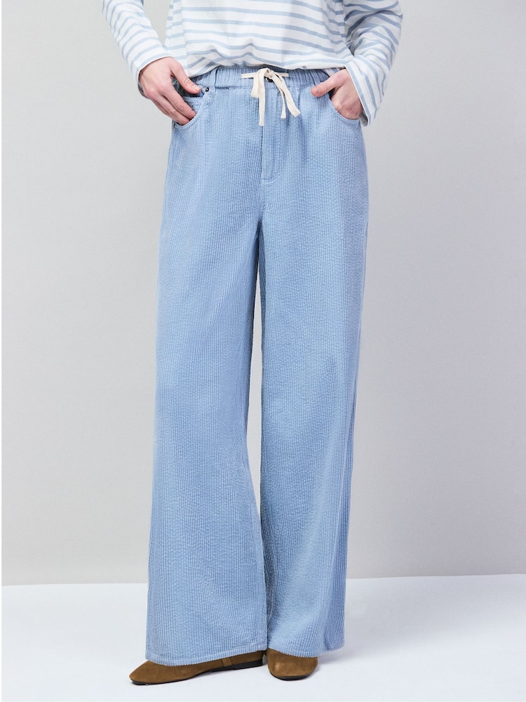 Ro&Zo Blue Petite Cord Drawstring Waist Trousers - Image 2 of 6