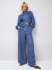 Ro&Zo Blue Petite Tencel Denim Tailored Jeans - Image 1 of 5