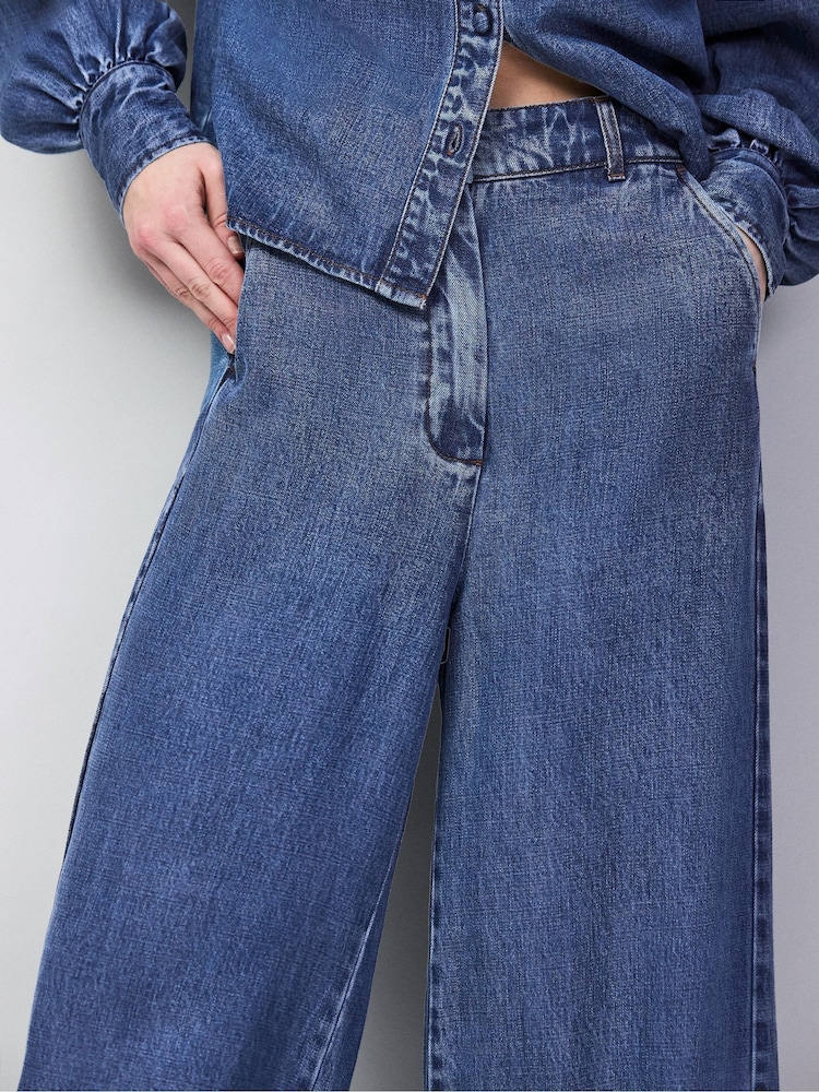Ro&Zo Blue Petite Tencel Denim Tailored Jeans - Image 2 of 5