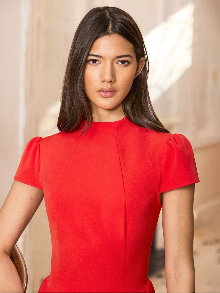 Ro&Zo Red Petite Mariam Cap Sleeve Maxi Dress - Image 4 of 4