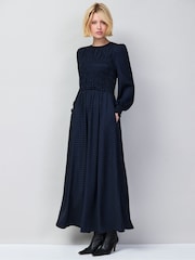 Ro&Zo Blue Check Shirred Bodice Dress - Image 1 of 6