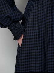 Ro&Zo Blue Check Shirred Bodice Dress - Image 4 of 6