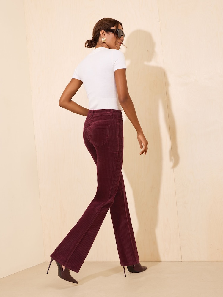 Friends Like These Burgundy Red Bootcut Corduroy Trousers - Image 4 of 4 Friends Like These Burgundy Red Bootcut Corduroy Trousers - Image 4 of 4