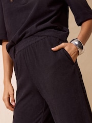 Friends Like These Black Elasticated Wide Leg Corduroy Trousers - Image 3 of 4