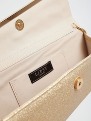 Lipsy Gold Glitter Asymetric Clutch Bag - Image 7 of 7