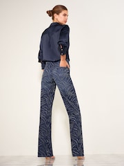 Friends Like These Indigo Blue Zebra Premium Embellished Everyday Wide Leg Denim Jeans - Image 6 of 6