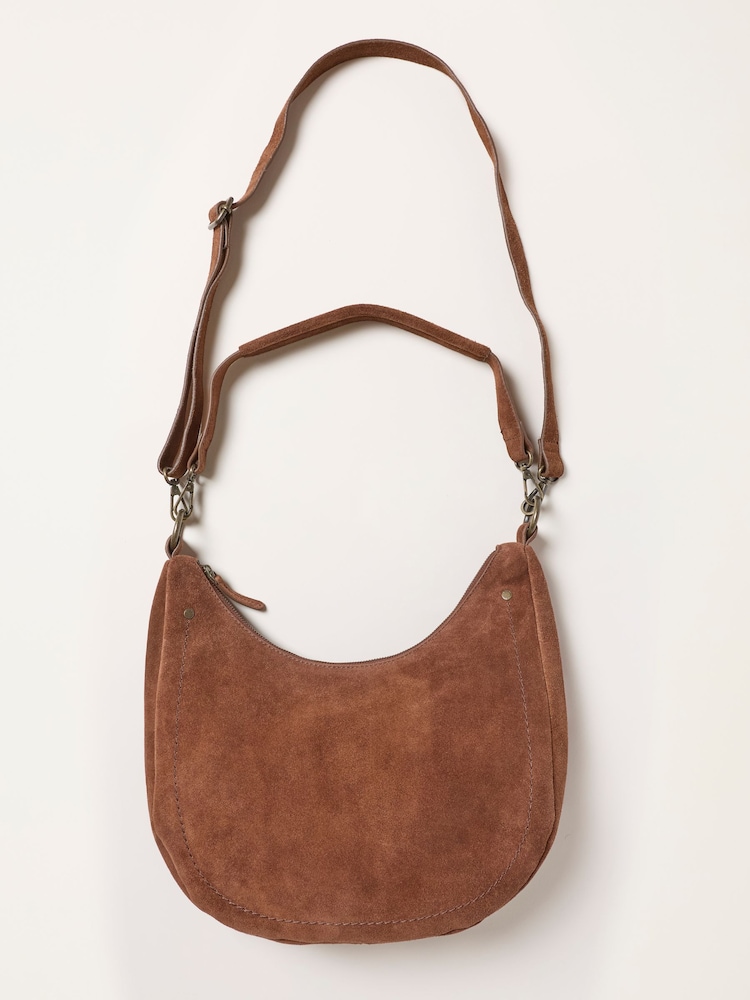 FatFace Harper Chestnut Brown Suede Shoulder Bag - Image 2 of 3