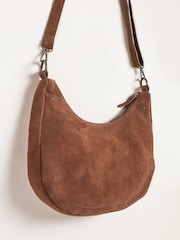 FatFace Harper Chestnut Brown Suede Shoulder Bag - Image 3 of 3
