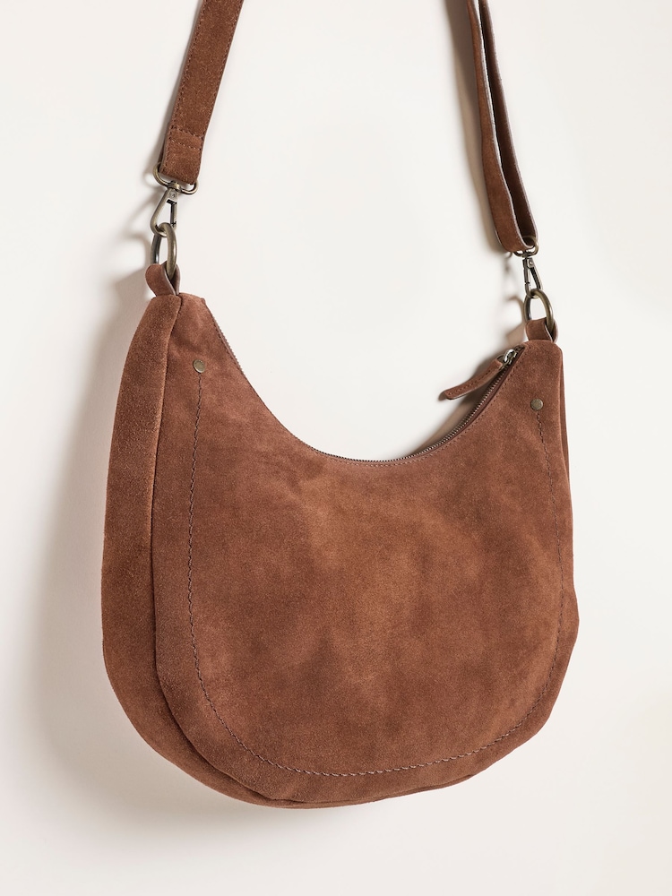 FatFace Harper Chestnut Brown Suede Shoulder Bag - Image 3 of 3