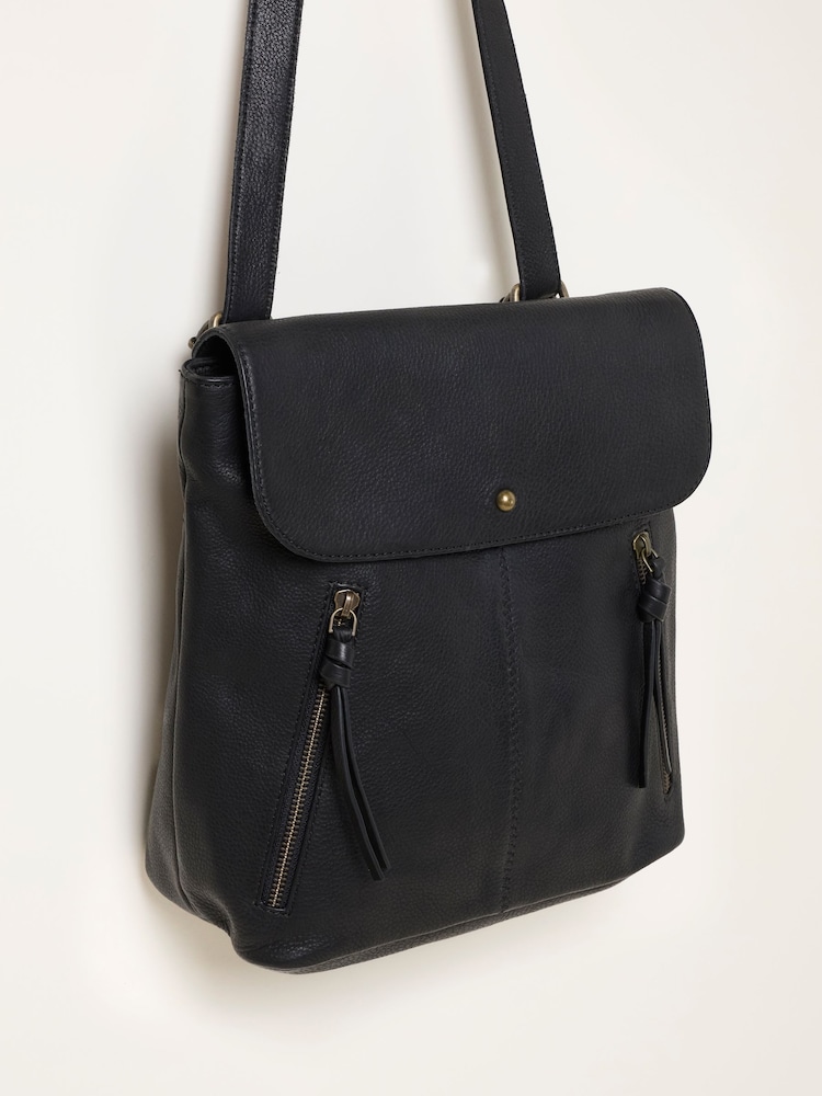 FatFace Lottie Black Leather Backpack - Image 5 of 5 FatFace Lottie Black Leather Backpack - Image 5 of 5