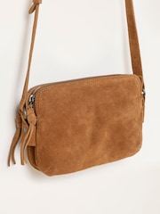FatFace Tan Brown Sophie Suede Camera Bag - Image 4 of 4