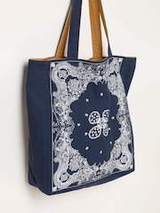 FatFace Navy Bandana Reversible Tote Bag - Image 3 of 3