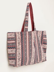 Borsa tote reversibile FatFace a righe con stampa floreale - Immagine 3 di 3