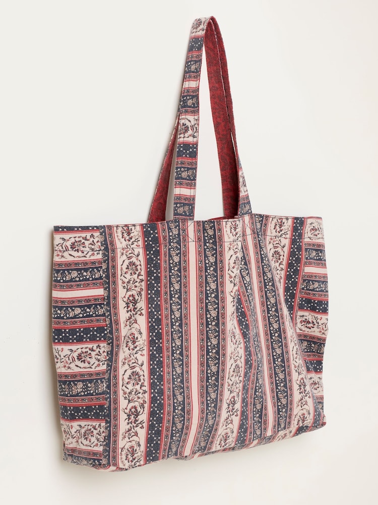 Borsa tote reversibile FatFace a righe con stampa floreale - Immagine 3 di 3