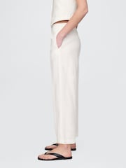 Gap White Linen Blend Relaxed Straight Trousers - Image 3 of 4