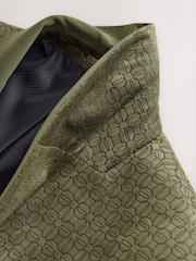 Olive Green Geometric Regular Fit Patterned Velvet Blazer - Image 12 of 12