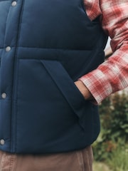 Navy Puffer Quilted Western Style Gilet - Image 10 of 11