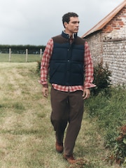 Navy Puffer Quilted Western Style Gilet - Image 2 of 11
