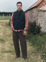Navy Puffer Quilted Western Style Gilet - Image 3 of 11