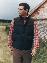 Navy Puffer Quilted Western Style Gilet - Image 5 of 11