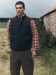 Navy Puffer Quilted Western Style Gilet - Image 7 of 11