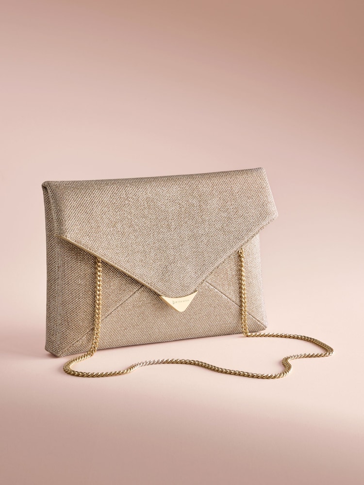 Champagne Gold - B by Ted Baker Clutch Bag With Chain - Εικόνα 1 από 7