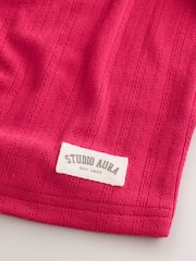 Red Pointelle Henley Wide Leg Pyjamas 1 Pack (3-16yrs) - Image 9 of 9