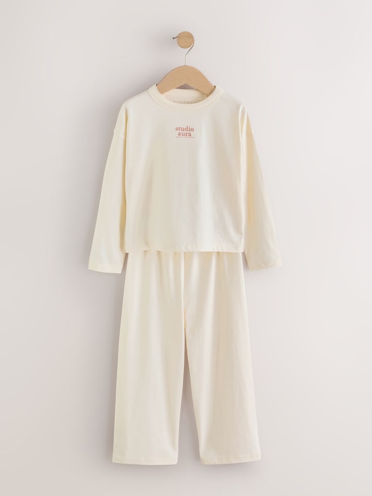 Neutral/Turquoise Wide Long Leg Pyjamas 3 Pack (3-16yrs) - Image 2 of 10
