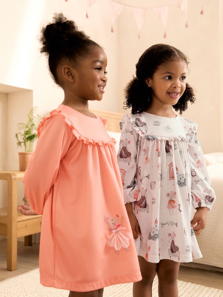 Orange/White Nighties 2 Pack (2-12yrs) - Image 1 of 11 Orange/White Nighties 2 Pack (2-12yrs) - Image 1 of 11