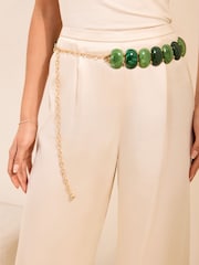 Friends Like These Dark Green Resin Chain Belt - Image 2 of 4