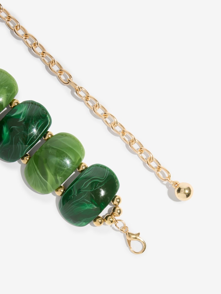 Friends Like These Dark Green Resin Chain Belt - Image 4 of 4