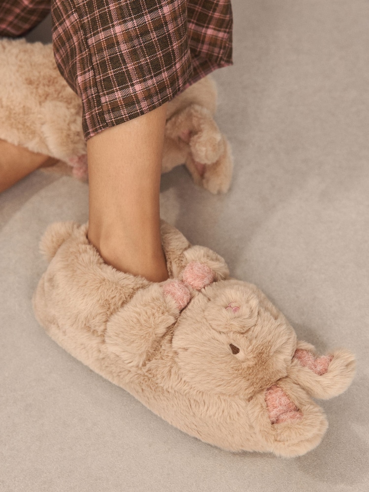 Neutral 3D Bunny Mini Boot Slippers - Image 2 of 8 Neutral 3D Bunny Mini Boot Slippers - Image 2 of 8
