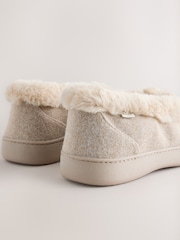Neutral Mini Boot Faux Fur Lined Slippers With Arch Support - Image 7 of 8