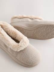 Neutral Mini Boot Faux Fur Lined Slippers With Arch Support - Image 8 of 8