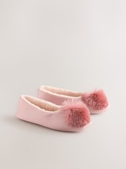 Pink Pom Pom Ballet Slippers - Image 2 of 6