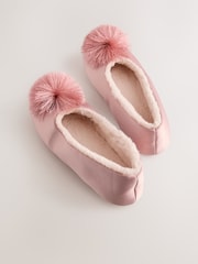 Pink Pom Pom Ballet Slippers - Image 4 of 6