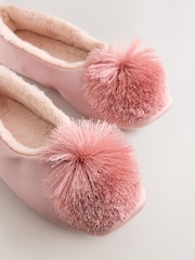 Pink Pom Pom Ballet Slippers - Image 6 of 6