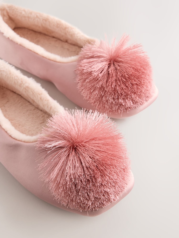 Pink Pom Pom Ballet Slippers - Image 6 of 6