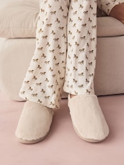 Cream - Mule Fur Slippers With Arch Support - Larawan 2 ng 5