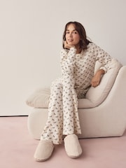 Cream - Mule Fur Slippers With Arch Support - Larawan 3 ng 5