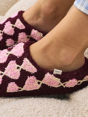 Pink/Red Towelling Mule Slippers - Image 3 of 8