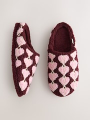 Pink/Red Towelling Mule Slippers - Image 4 of 8