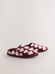 Pink/Red Towelling Mule Slippers - Image 5 of 8
