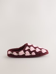 Pink/Red Towelling Mule Slippers - Image 6 of 8