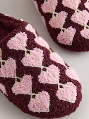Pink/Red Towelling Mule Slippers - Image 7 of 8