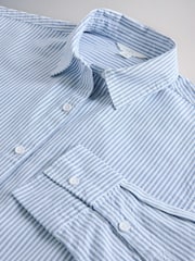 The Set 2 Pack Cotton Oxford Shirts White/Blue Stripe - Image 6 of 6