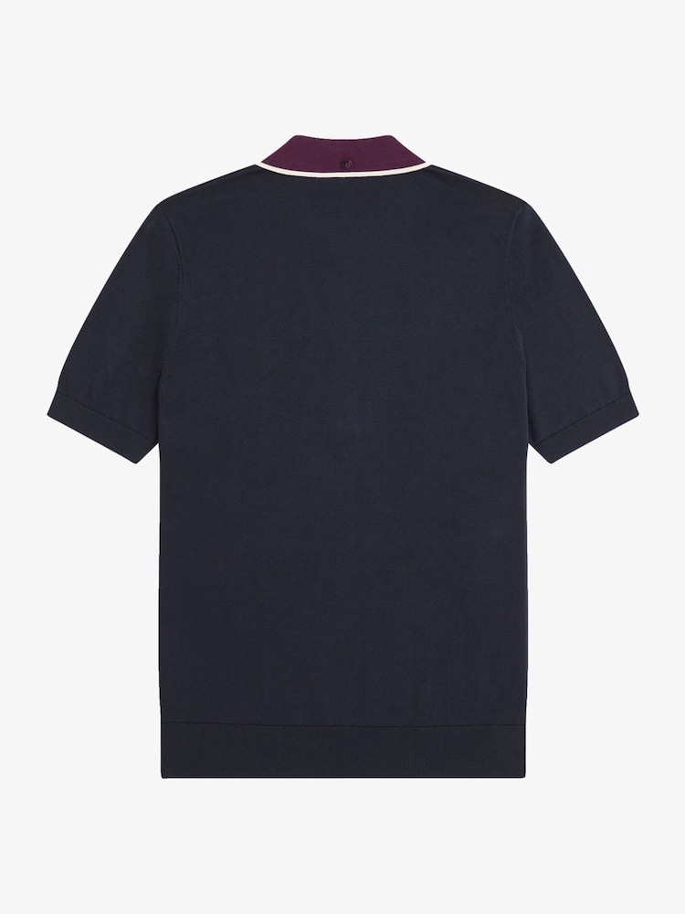 Blau - Fred Perry Cable Knit Shirt - Bild 6 von 6